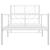 Cadru de pat metalic cu tăblie de cap/picioare, alb, 107x203 cm GartenMobel Dekor