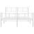 Cadru de pat metalic cu tăblie de cap/picioare, alb, 140x190 cm GartenMobel Dekor