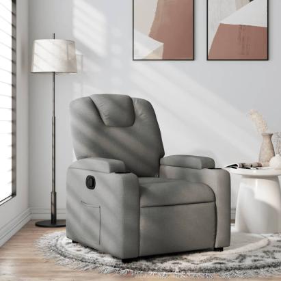 Fotoliu rabatabil, gri închis, material textil GartenMobel Dekor