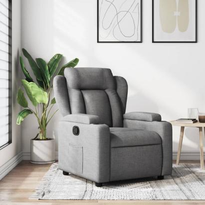 Fotoliu rabatabil, gri închis, material textil GartenMobel Dekor
