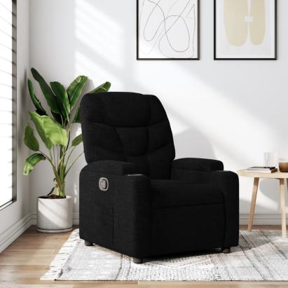 Fotoliu rabatabil, negru, material textil GartenMobel Dekor
