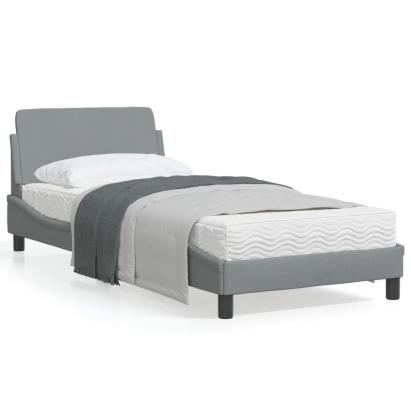 Cadru de pat cu tăblie, gri deschis, 80x200 cm, textil GartenMobel Dekor