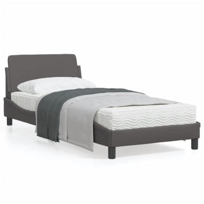 Cadru de pat cu tăblie, gri, 90x190 cm, piele ecologică GartenMobel Dekor