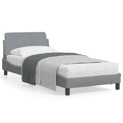 Cadru de pat cu tăblie, gri deschis, 90x200 cm, textil GartenMobel Dekor