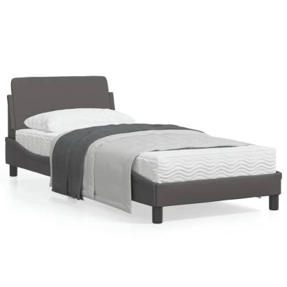Cadru de pat cu tăblie, gri, 90x200 cm, piele ecologică GartenMobel Dekor