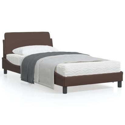 Cadru de pat cu tăblie, maro, 100x200 cm, piele ecologică GartenMobel Dekor