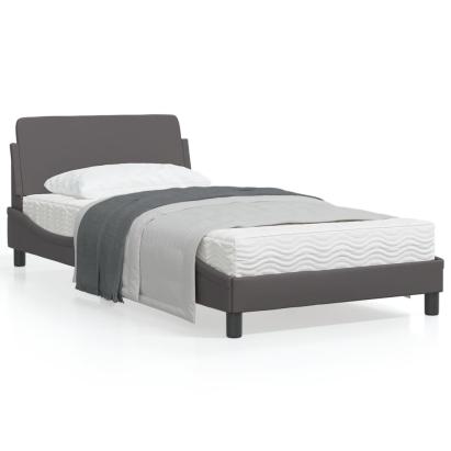 Cadru de pat cu tăblie, gri, 100x200 cm, piele ecologică GartenMobel Dekor