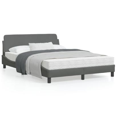Cadru de pat cu tăblie, gri închis, 120x200 cm, textil GartenMobel Dekor