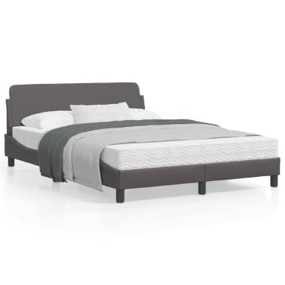 Cadru de pat cu tăblie, gri, 120x200 cm, piele ecologică GartenMobel Dekor