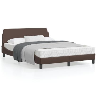 Cadru de pat cu tăblie, maro, 140x190 cm, piele ecologică GartenMobel Dekor