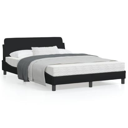 Cadru de pat cu tăblie, negru, 140x200 cm, textil GartenMobel Dekor