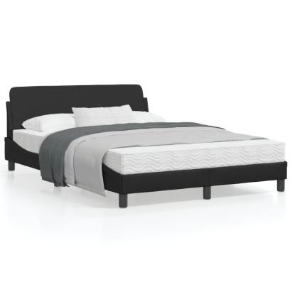 Cadru de pat cu tăblie, negru, 140x200 cm, piele ecologică GartenMobel Dekor