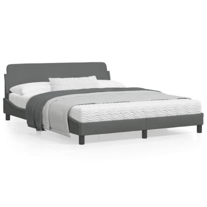 Cadru de pat cu tăblie, gri închis, 160x200 cm, textil GartenMobel Dekor