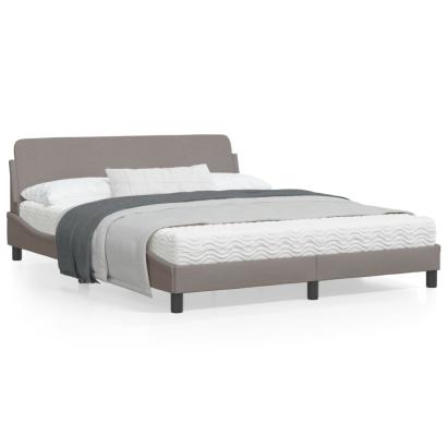 Cadru de pat cu tăblie, gri taupe, 160x200 cm, textil GartenMobel Dekor