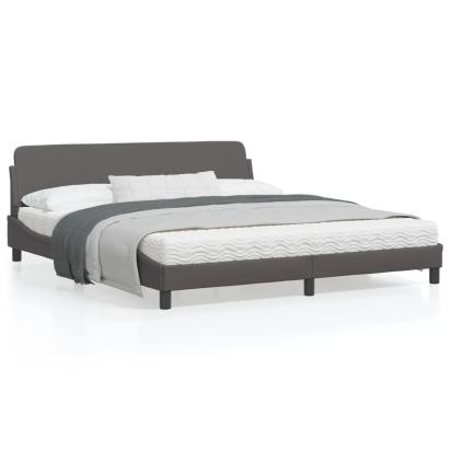 Cadru de pat cu tăblie, gri, 180x200 cm, piele ecologică GartenMobel Dekor