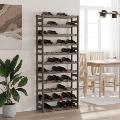 Suport sticle de vin, 77 sticle, gri, lemn masiv de pin GartenMobel Dekor