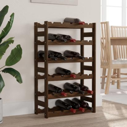 Suport sticle de vin, 30 sticle, maro, lemn masiv de pin GartenMobel Dekor