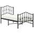 Cadru pat metalic cu tăblii de cap/picioare , negru, 75x190 cm GartenMobel Dekor
