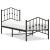 Cadru pat metalic cu tăblii de cap/picioare , negru, 75x190 cm GartenMobel Dekor