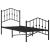 Cadru pat metalic cu tăblii de cap/picioare , negru, 75x190 cm GartenMobel Dekor