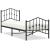 Cadru pat metalic cu tăblii de cap/picioare  negru, 80x200 cm GartenMobel Dekor