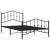 Cadru pat metalic cu tăblii de cap/picioare,  negru, 107x203 cm GartenMobel Dekor