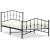 Cadru pat metalic cu tăblii de cap/picioare,  negru, 107x203 cm GartenMobel Dekor