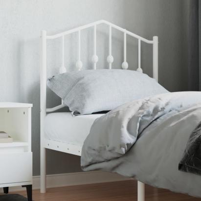 Tăblie de pat metalică, alb, 75 cm GartenMobel Dekor