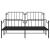 Cadru pat metalic cu tăblii de cap/picioare , negru, 183x213 cm GartenMobel Dekor