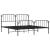 Cadru pat metalic cu tăblii de cap/picioare , negru, 183x213 cm GartenMobel Dekor