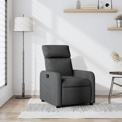 Fotoliu rabatabil, gri închis, material textil GartenMobel Dekor