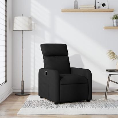 Fotoliu rabatabil, negru, material textil GartenMobel Dekor