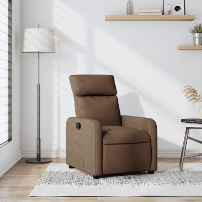 Fotoliu rabatabil, maro, material textil GartenMobel Dekor
