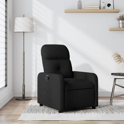 Fotoliu rabatabil, negru, material textil GartenMobel Dekor