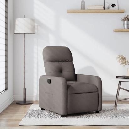 Fotoliu rabatabil, gri taupe, material textil GartenMobel Dekor