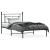 Cadru de pat din metal cu tăblie, negru, 107x203 cm GartenMobel Dekor