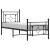 Cadru pat metalic cu tăblii de cap/picioare, negru, 75x190 cm GartenMobel Dekor