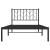 Cadru de pat din metal cu tăblie, negru, 100x200 cm GartenMobel Dekor