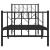 Cadru pat metalic cu tăblii de cap/picioare, negru, 75x190 cm GartenMobel Dekor