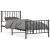 Cadru pat metalic cu tăblii de cap/picioare, negru, 90x190 cm GartenMobel Dekor