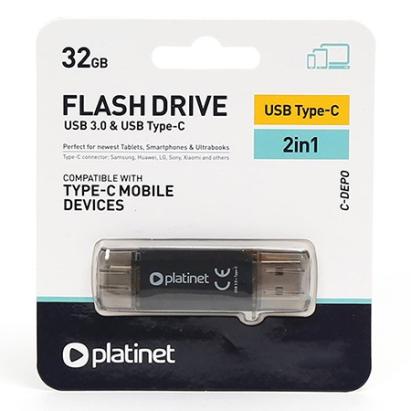 FLASH DRIVE USB 3.0 SI TYPE C 32GB C-DEPO PLATINET EuroGoods Quality