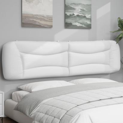 Pernă pentru tăblie pat, alb, 200 cm, piele artificială GartenMobel Dekor