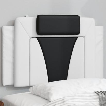 Pernă pentru tăblie pat, alb și negru, 80 cm, piele artificială GartenMobel Dekor