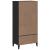 Bibliotecă „VIKEN”, negru, 60x35x123 cm, lemn masiv de pin GartenMobel Dekor