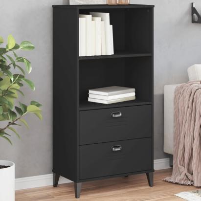 Bibliotecă „VIKEN”, negru, 60x35x123 cm, lemn masiv de pin GartenMobel Dekor
