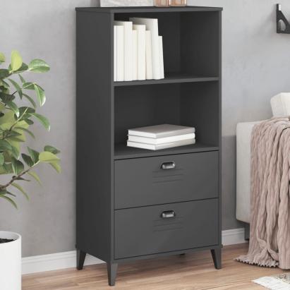 Bibliotecă „VIKEN”, gri antracit, 60x35x123 cm, lemn masiv pin GartenMobel Dekor