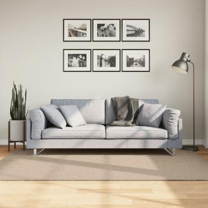 Covor HUARTE, fir scurt, moale și lavabil, nisipiu, 140x200 cm GartenMobel Dekor