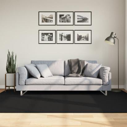 Covor HUARTE, fir scurt, moale și lavabil, negru, 160x230 cm GartenMobel Dekor