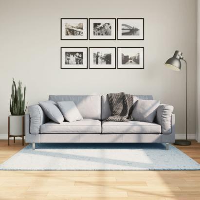 Covor HUARTE, fir scurt, moale și lavabil, albastru, 120x170 cm GartenMobel Dekor