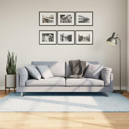 Covor HUARTE, fir scurt, moale și lavabil, albastru, 140x200 cm GartenMobel Dekor